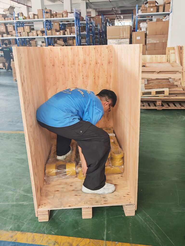 Wooden crate used for protective export packaging
