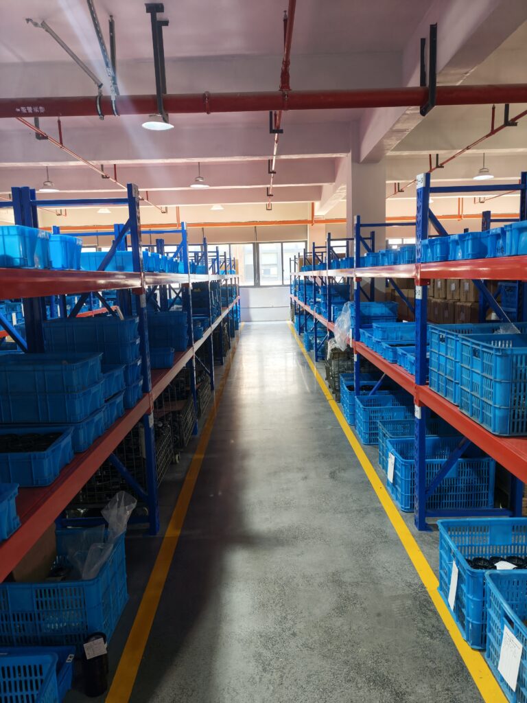 Organized storage bins for tractor spare parts