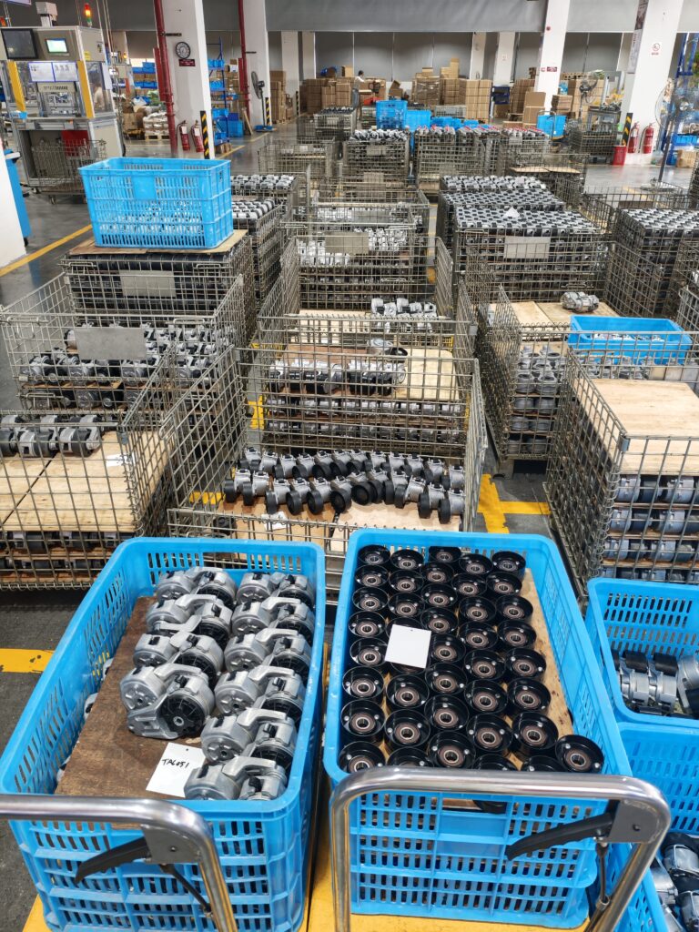Spare parts handling and inspection work area